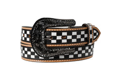 Ceinture Carreaux Noire/Blanc
