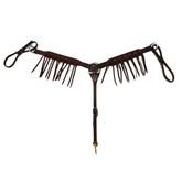 FG Breastcollar Choco Roughout Parachute Concho & Fringe