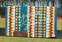 Sur Tapis ''Carmichael 2.0'' Bleu Acier/Aqua/Tons de Bruns