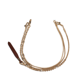 12 Plait Natural Romal with Black Accent - Chestnut Leather