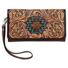 Porte Monnaie Motif Fleural 2-Tons & Poils de Vache