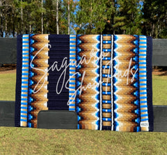 Sur Tapis ''Avery'' Bleu Marin, Bleu, Tan & Blanc