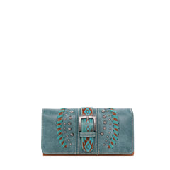 Porte Monnaie avec Ceinture Motif Aztec Turquoise