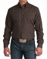 Chemise Brune Motif Géo