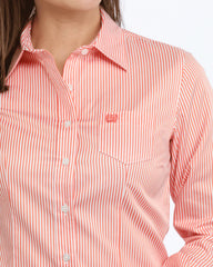 Chemise Ligné Corail