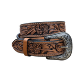 FG Tan Belt Full Floral Antique Finish