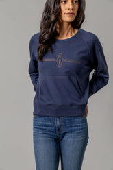 Gracie Cropped Crewneck Blue
