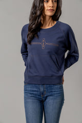 Coton Ouaté Col Rond Gracie Bleu Denim