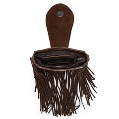 Hair-On Cowhide & Tooled Leather Fringe Crossbody