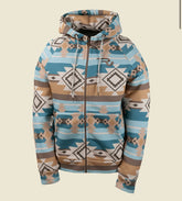 Hooded Sweat Jacket 'Shirley' Aztek - Teal