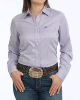 Chemise Ligné Mauve
