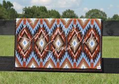 Sur Tapis Ranch River 2.0 - Rouille, Brun, Tan & Bleu Pâle