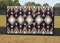 Sur Tapis Ranch River 3.0 - Bleu Marin, Tan, Blanc & Rouille