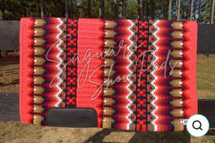 Sur Tapis Ranch ''Teagan'' Sable, Rouille & Bleu Royal