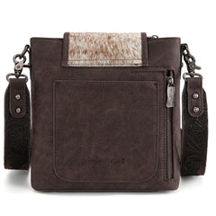 Tooled Leather Crossbody, Cowhide Flap Tooled Strap