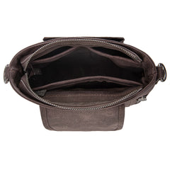 Tooled Leather Crossbody, Cowhide Flap Tooled Strap