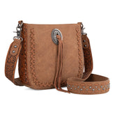 Tooled Strap Crossbody with Concho