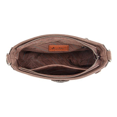 Sacoche Contour & Ceinture Travaillé avec Dots - Café