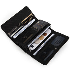 Porte Monnaie Tissu Aztèque et Bande Floral Antique - Brun