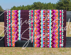 Sur Tapis Allister - Aubergine, Orange, Bleu & Rose