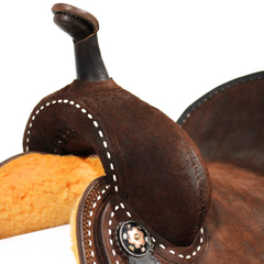 SELLE DE BARIL EN CUIR RENVERSÉ Buckstitch - 14.5"