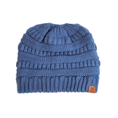 Tuque avec Trou pour Chignon - Denim