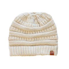 Tuque avec Trou pour Chignon - Beige
