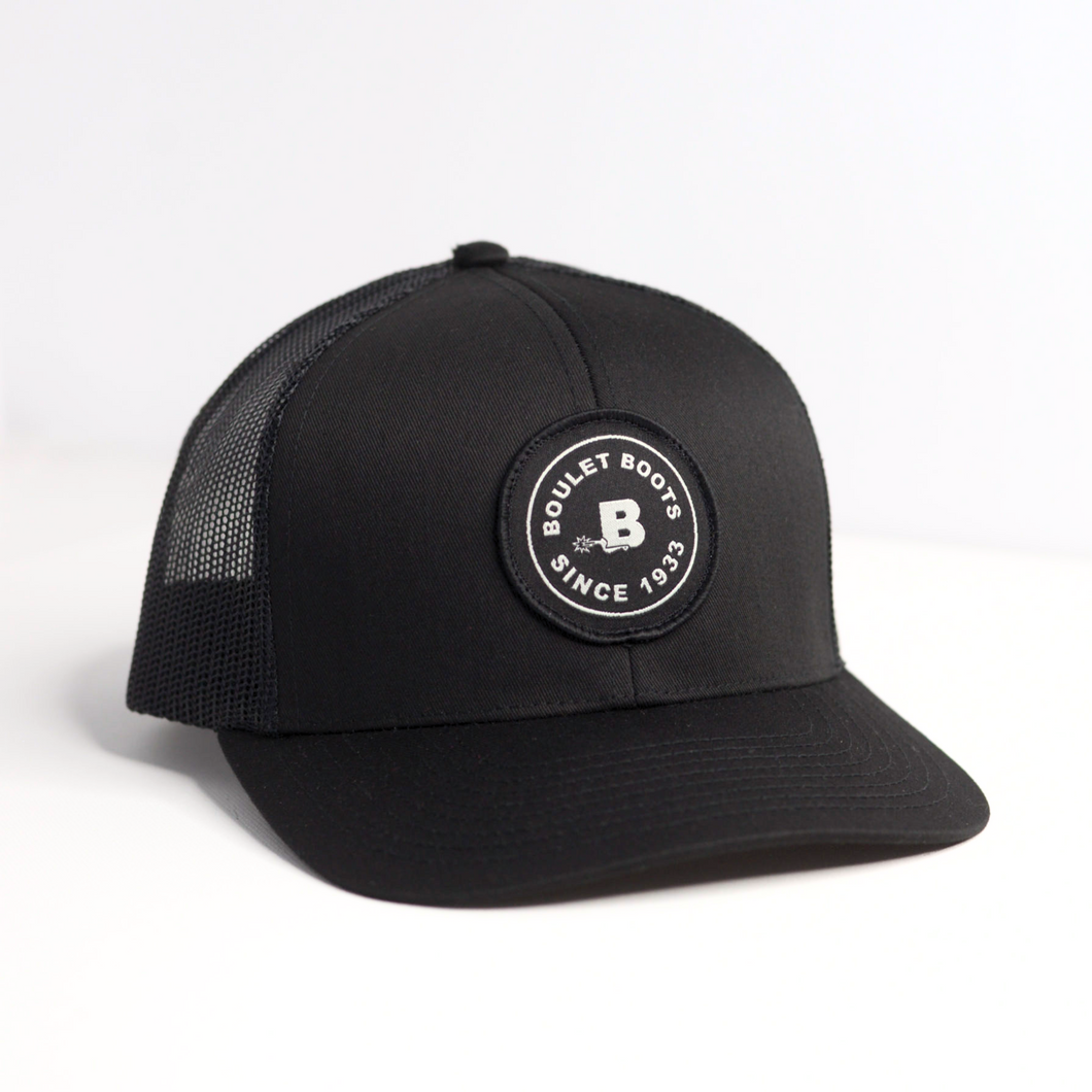 Black Round Logo Cap - Black