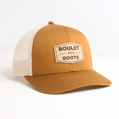 Casquette Suede avec Logo en Cuir - Tan