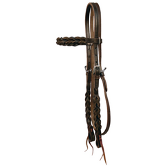 Braided Bandit Browband Headstall - Chocolate