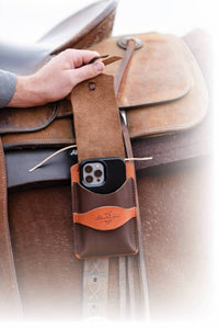 Saddle Cellphone Leather Case - Dark Brown