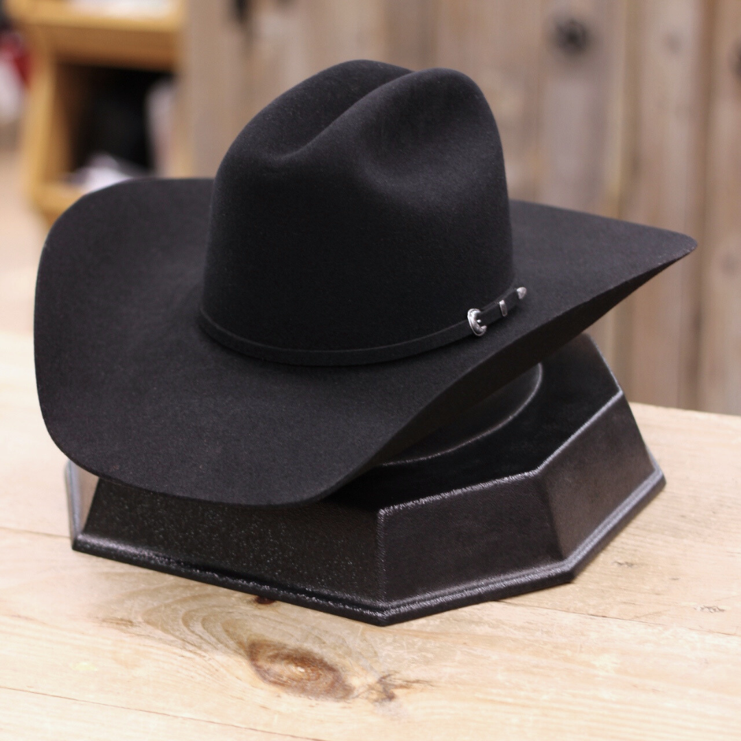 Black Felt Hat 7x Cowboy Top
