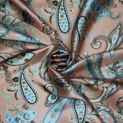 Foulard Deluxe en Satin - Blush Paisley