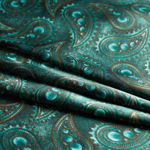 Foulard Deluxe en Satin - Paisley Turquoise