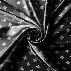 Foulard Deluxe en Satin 44x44'' - Noir Geo
