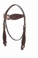 Load image into Gallery viewer, Antique Floral &amp; Basket Browband Headstall - FG Pro Shop Inc.
