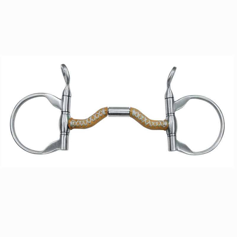 FG Antique Clinician Hinged Dee Ring Snaffle Bit w/Leather - FG Pro Shop Inc.