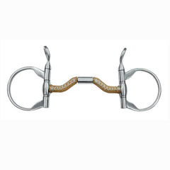FG Antique Clinician Hinged Dee Ring Snaffle Bit w/Leather - FG Pro Shop Inc.