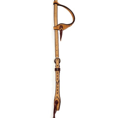 One Ear 5/8″ Roughout Leather Buckstitched Headstall