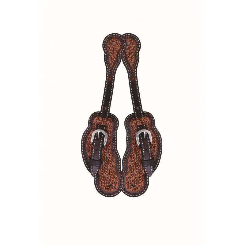 JT Two-Tone Diamond Scallop Spur Straps - Ladies - FG Pro Shop Inc.