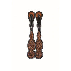 JT Two-Tone Floral Tear Drop Spur Straps - Ladies - FG Pro Shop Inc.
