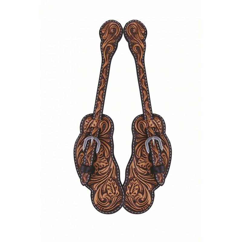 JT Two-Tone Floral Scallop Spur Straps - Mens - FG Pro Shop Inc.