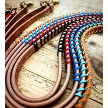 Load image into Gallery viewer, Harness Leather Braided Barrel Reins - FG Pro Shop Inc.
