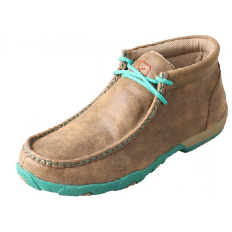 Womens Twisted X Bomber/Turquoise Driving Moccasins - FG Pro Shop Inc.