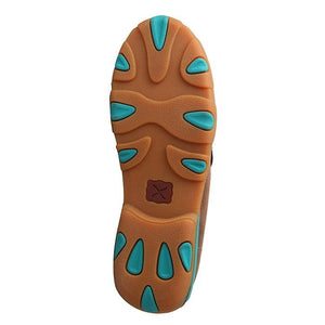 Womens Twisted X Brown/Turquoise Driving Moccasins - FG Pro Shop Inc.
