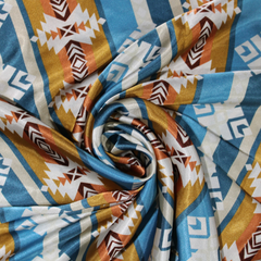 Foulard Deluxe en Satin 44x44'' - Tribal Or