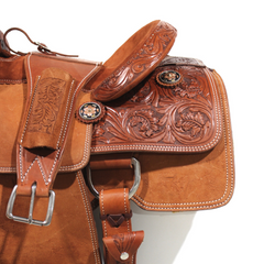 Calf Roping Saddle Chestnut - 13.5"
