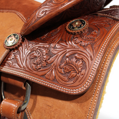Calf Roping Saddle Chestnut - 13.5"