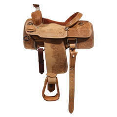Calf Roping Saddle Sunflower Tan - 14"