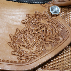 FG Reining Saddle Mapple Leaves - Golden